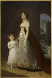 Caroline Bonaparte (1782-1839) et sa fille ainée Laetitia Joséphine, 1807. Grande-duchesse de Clèves et de Berg, future reine de Naples. Letizia Murat (1802-1859) - Artwork Location: Chateaux de Versailles et de Trianon, Versailles, France - Permission for usage must be provided in writing from Scala.